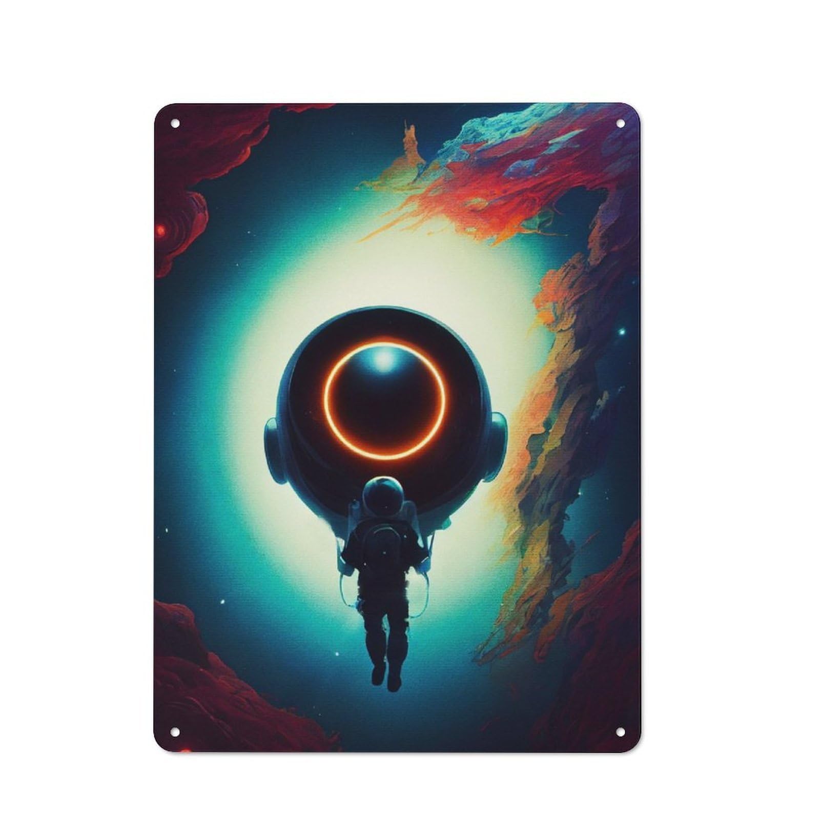 Industrial Fantasy Alien Decorative Metal Plaque 40x30cm, Studio Wall Art for Flat, Bar, Studio Or Gallery Wall