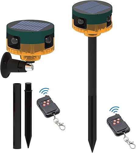 Miniatura 12 de Alarma de sonido solar y luz estroboscópica con detector de movimiento de 360°, sistema de alerta de seguridad de sirena de mensaje personalizado de