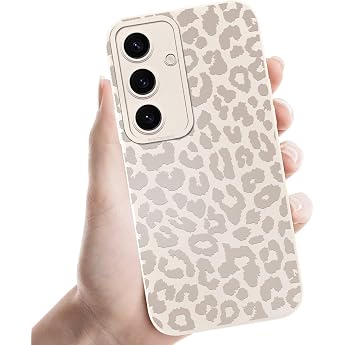 Coalbooliy Handyh lle f r Samsung Galaxy S24 5G h lle 62 Aesthetic Leo Leopard Muster Design Wei  Weiche TPU Silikon Sto fest Kameraschutz Schutzh lle Bumper Ultra D nn M dchen Case 08