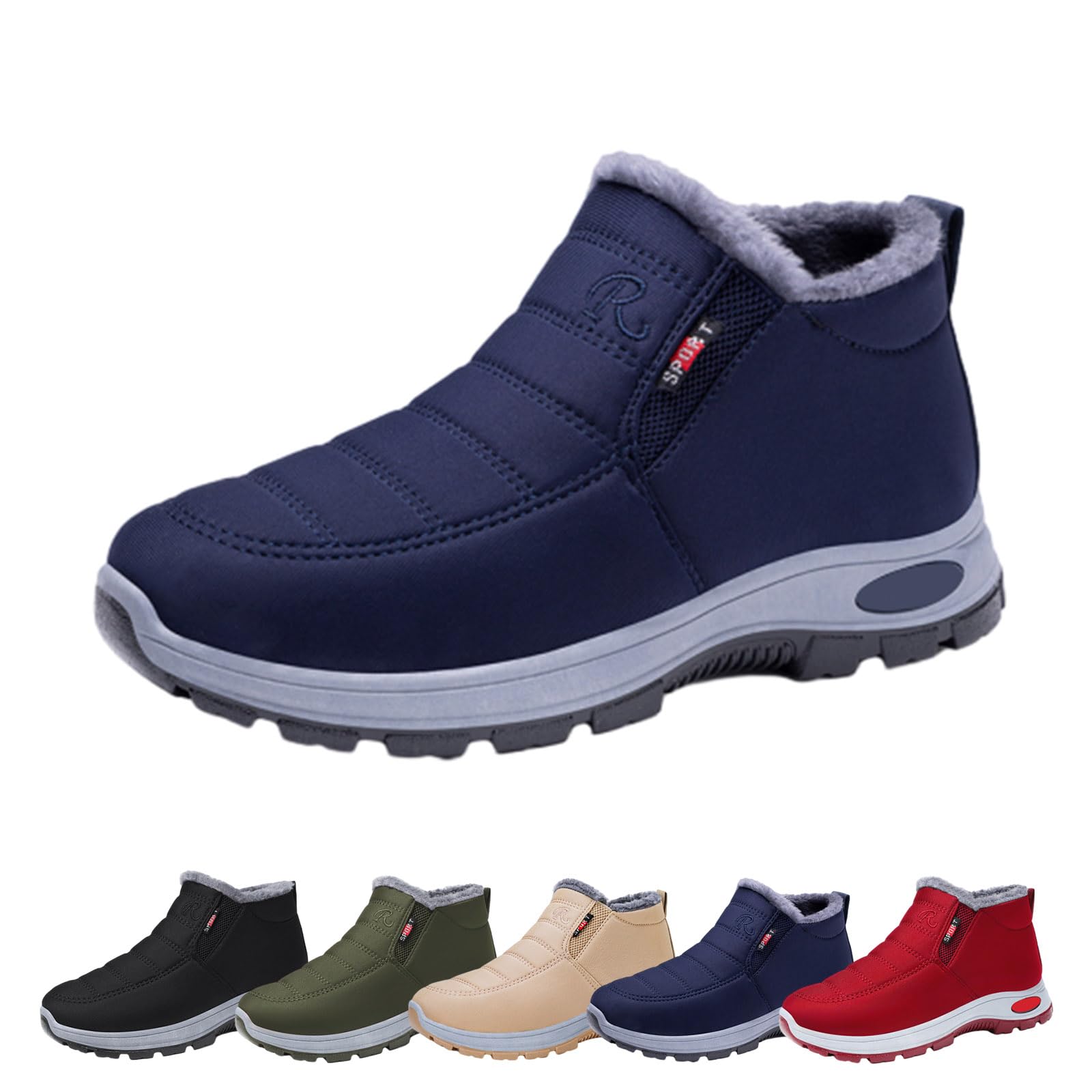 Slip on inverno neve caviglia stivali per le donne calde scarpe da | Confortevole fodera in pile leggero caldo stivali corti casual slip on stivali da neve per le donne impermeabili per tutti i