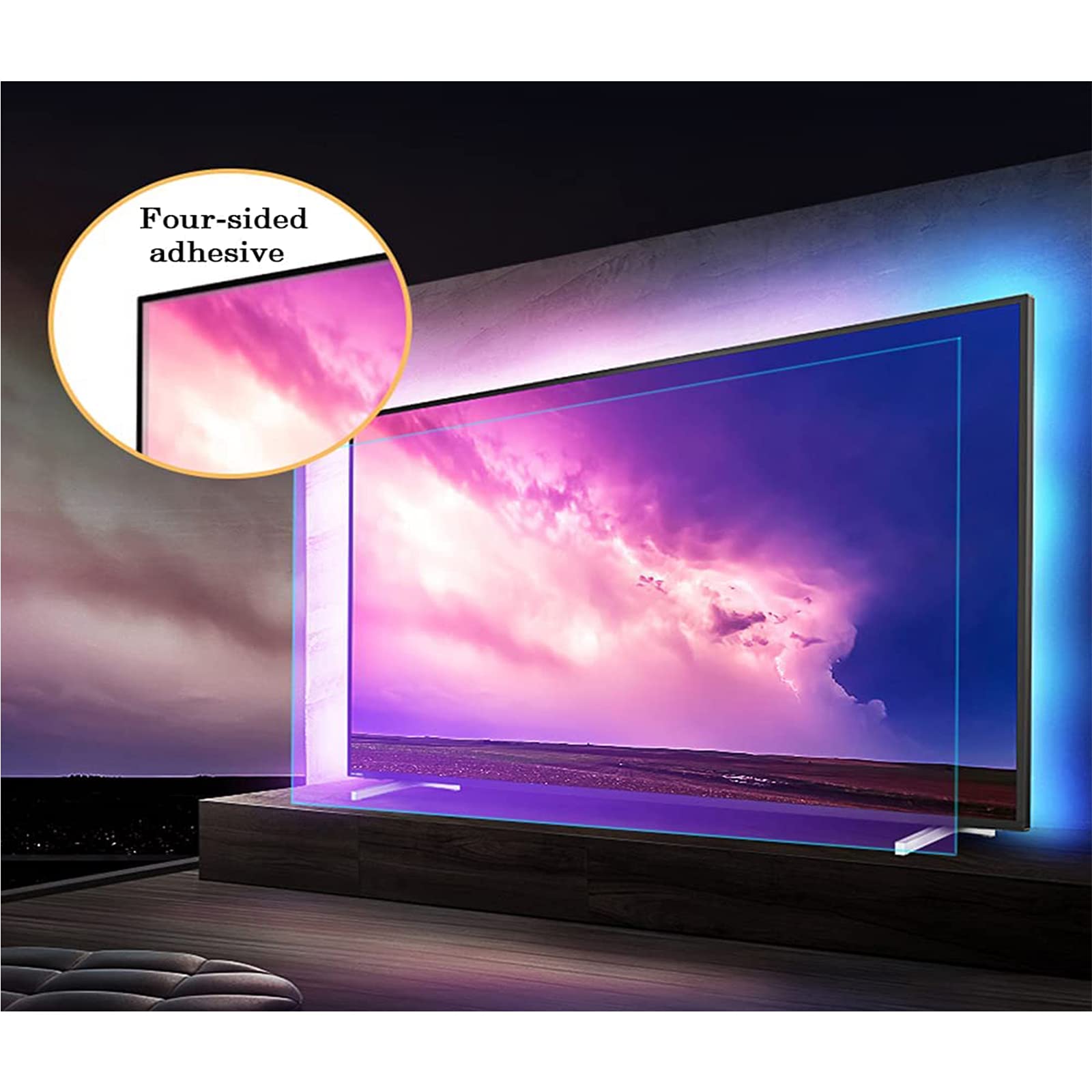 Folia ochronna na ekran telewizora z powłoką antyrefleksyjną i anty-odblaskową do telewizorów 32-75" HD, łagodząca zmęczenie oczu, do telewizorów LCD/Led - 58 c，34 inch 815 * 345mm