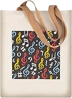 High Quality Material:☛The music tote bag is made of high-quality polyester,soft and comfortable fabric,with strong sewing and exquisite workmanship,non-toxic and odorless, safe and healthy to use, and can be washed repeatedly. which is lightweight a...