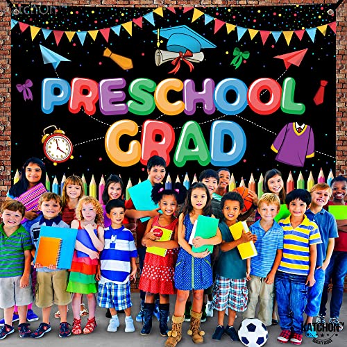 Image of KatchOn, Large Preschool Graduation Backdrop - 72x44 Inch | Preschool Graduation Banner for Preschool Graduation Decorations Class of 2026 Graduation Backdrop for Prek Graduation Decorations 2026