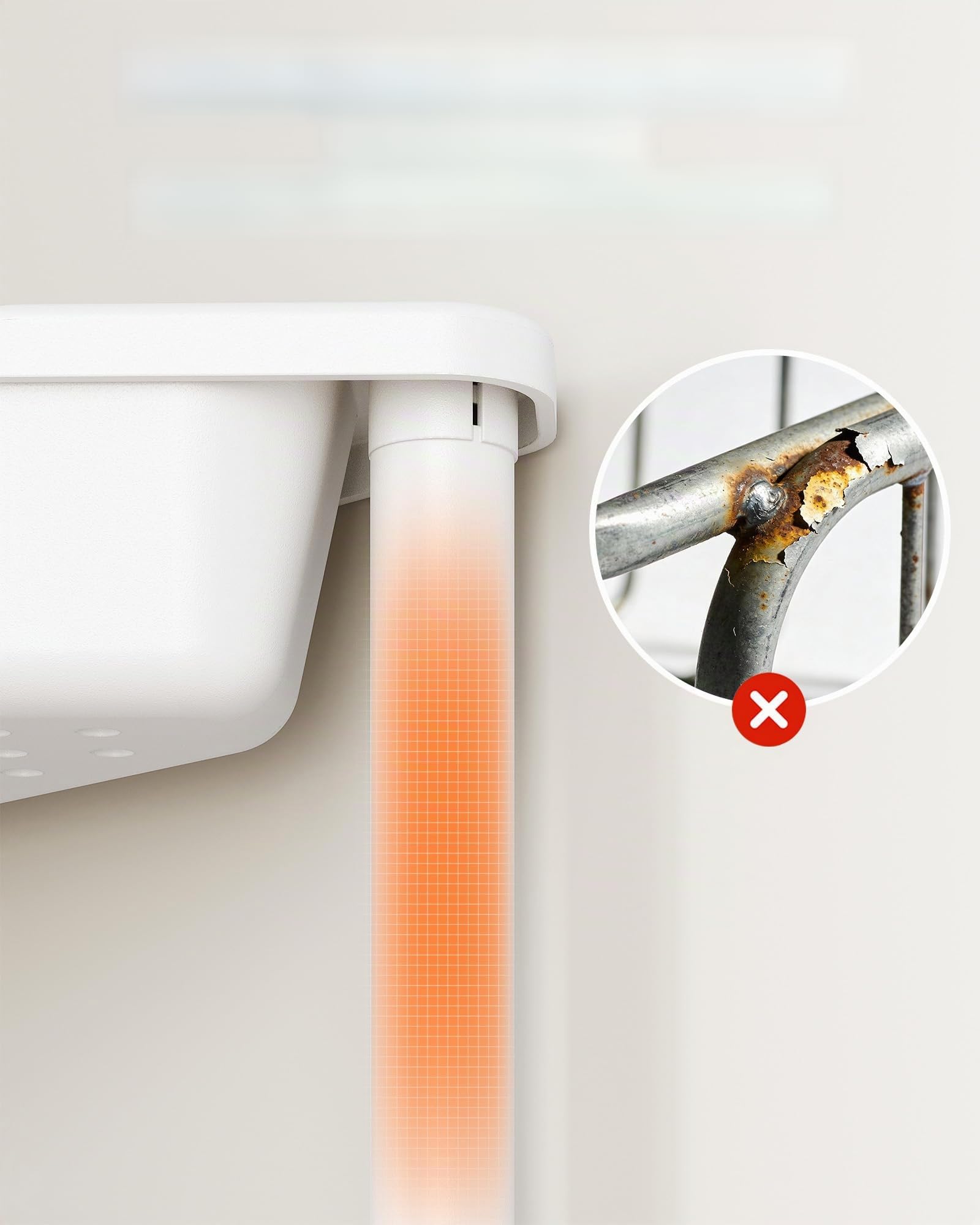 Orimade 4 Stück Duschregal Stehend Rostfrei,Ecke Duschablage Freistehende, Duschablage ohne Bohren für Badezimmer Weiß