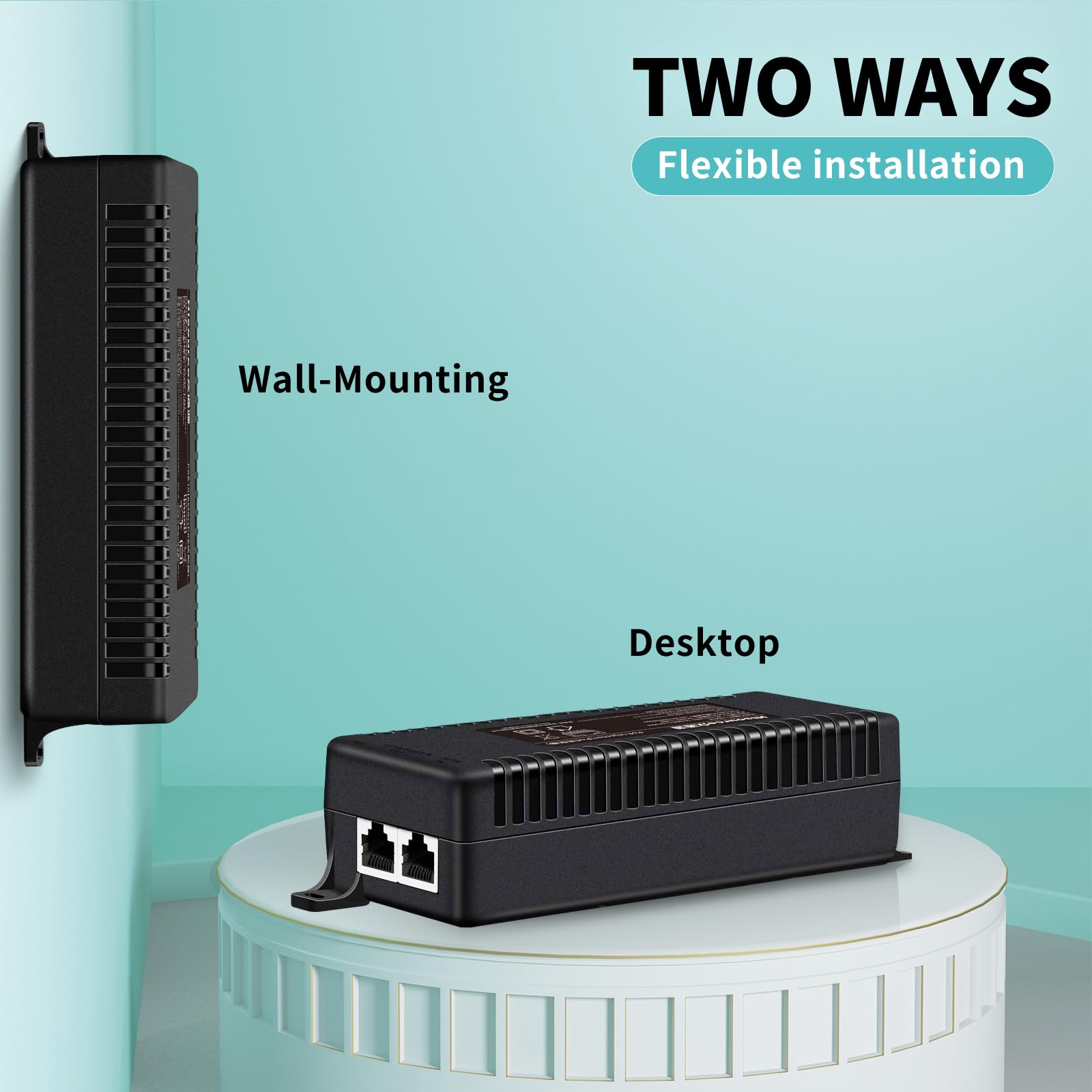 Injecteur PoE Gigabit Jusqu’à 90W - Compatible IEEE 802.3af/at - Pour Caméras IP, Téléphones VoIP - Plug & Play - Portée 100 M