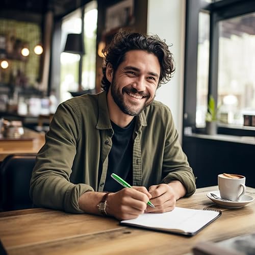 Miniatura 6 de Juego de bolígrafos de lujo, caja de regalo de alta gama, color verde, recargable, tinta negra Schmidt Recambio incluido, 0.028 in. Regalo ideal