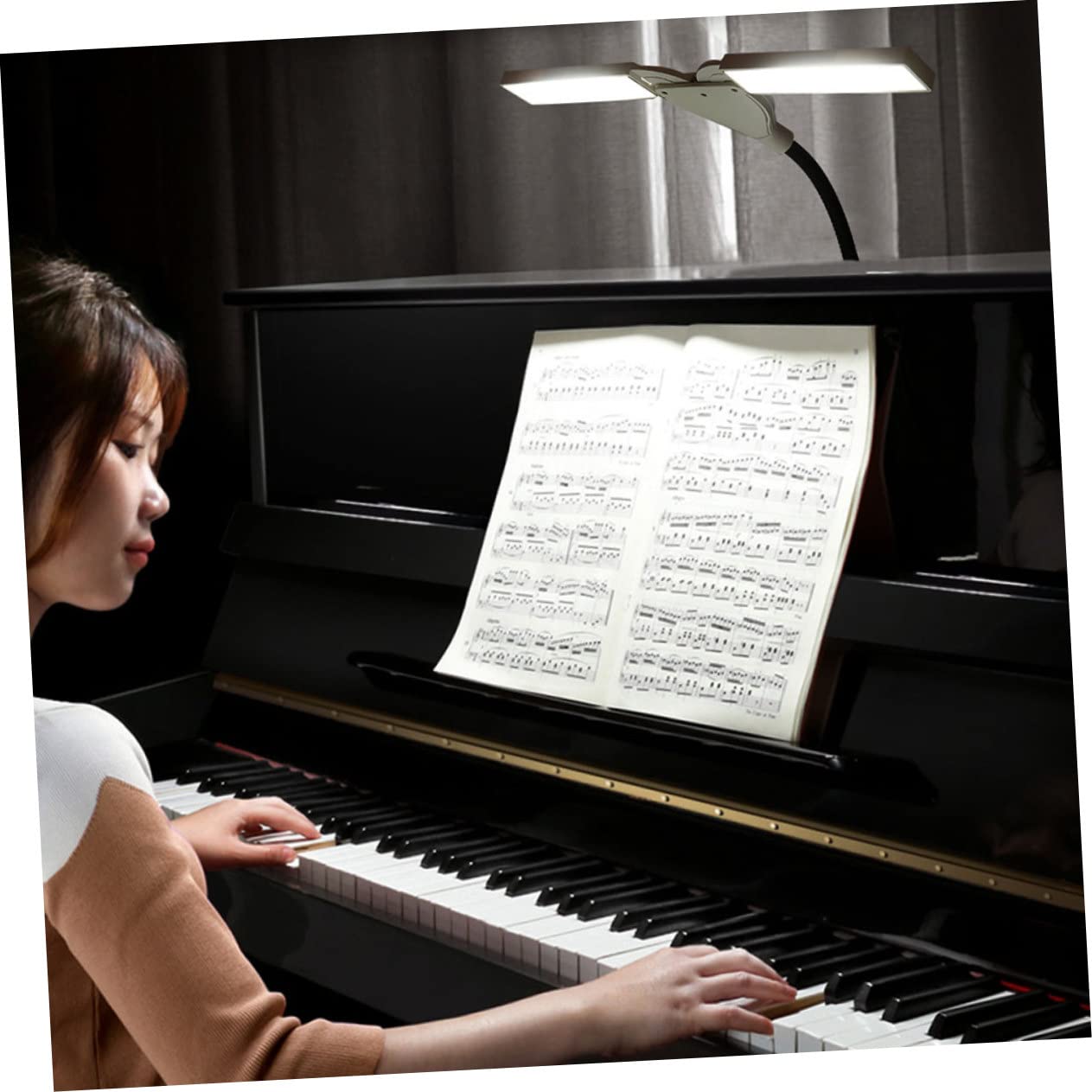 ORFOFE Rechargeable Piano Clip Light Led Music Stand Lamp for Practicing 2pcs Desktop Reading Lamp Touch Control Eye Protection Led Light