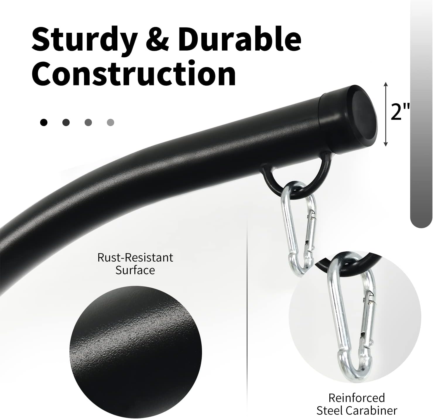 Giantex Hammock Chair Stand Only, Heavy Duty Steel C-Stand for Hanging Chair, 360° Rotation Egg Chair Stand W/Carabiner, 2" Diameter Steel Pipe, 81.5" H Stand for Swing Chair Outdoor Indoor 3 61em7H1h2eL. AC SL1500