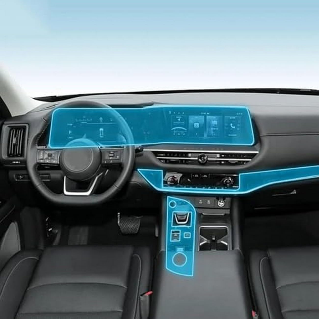 Wnętrze samochodu konsola środkowa przezroczysta folia ochronna TPU PPF folia naprawcza odporna na zarysowania, do Nissan Pathfinder 2024-2025