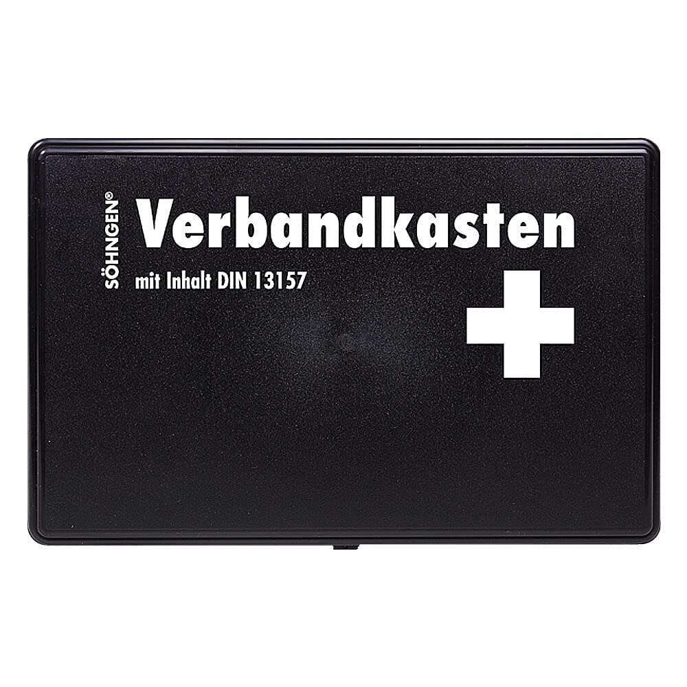 SÖHNGEN BIGPACK 10 x Verbandkasten Kiel, schwarz, DIN 13157 aus Kunststoff, Art.-Nr. 3003003 | Verbandskasten | Notfallkoffer | Erste Hilfe Kasten