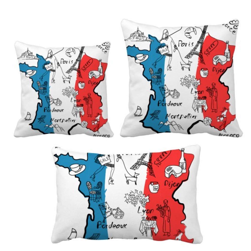 Housse de coussin drapeau français DIYthinker textile salon lit