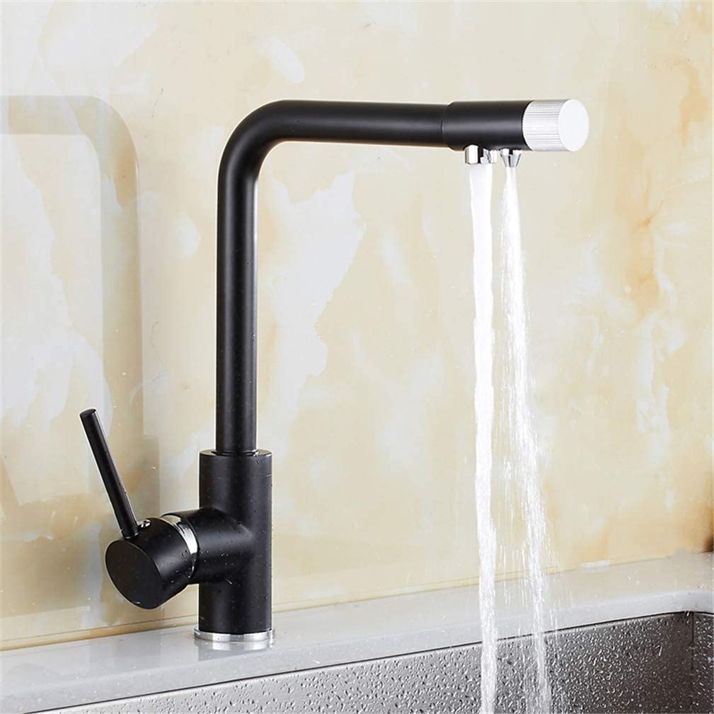 Aycdl Nero Kitchen Faucet Filter 360 Degree Rotation Brass Drinking Filtered Water Kitchen Faucet Faucet Kitchen Sink Mixer Tap 3 Way Filtered Crane For Kitchen,-A