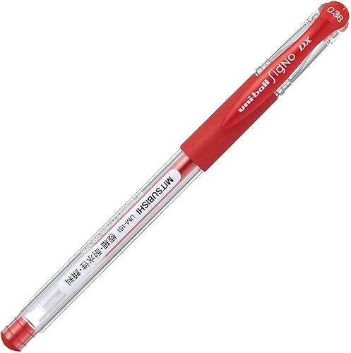 Miniatura 2 de Uni-Ball Signo Dx Um-151 – pluma de tinta de gel, 0,38 mm 10 unidades – Uni Mitsubishi lápiz, Rojo
