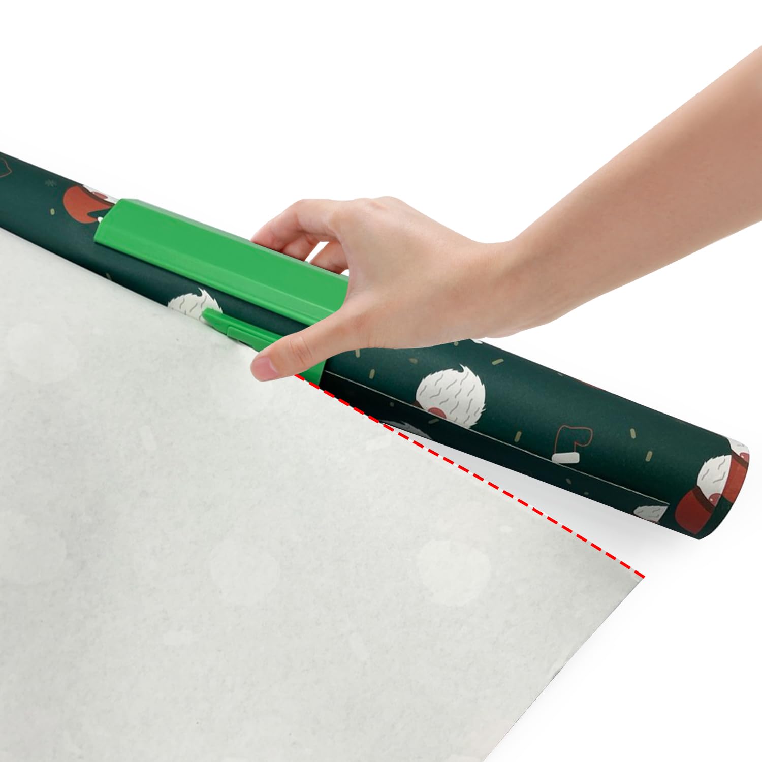 2 Rollen Geschenkpapier Schneider mit 4 Klingen, Gift Wrapping Paper Cutter für Weihnachten Geburtstag Halloween Feiertage Bastel-Geschenkpapier, Schieben Tragbare Papierschneider (Schwarz + Grün)