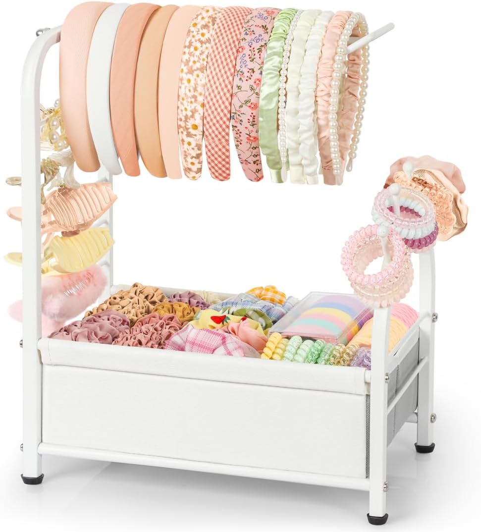 Keebofly Headband Holder Stand - Versatile Organizer for Scrunchies, Bows & Claw Clips - Compact Hair Accessories Storage for Girls, Women, Babies