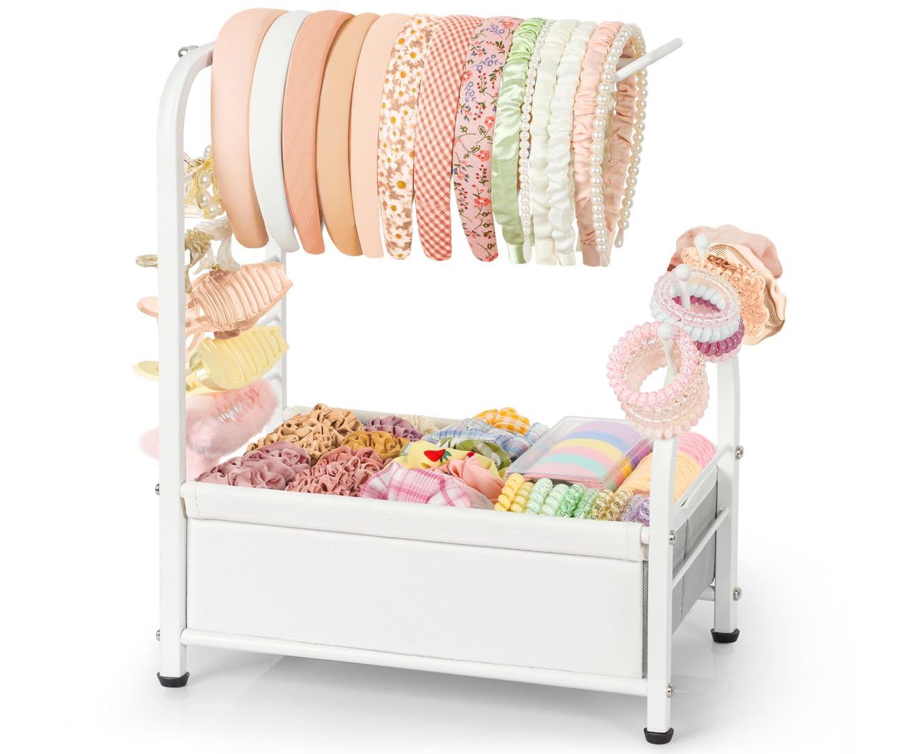 Keebofly Headband Holder Stand - Versatile Organizer for Scrunchies, Bows & Claw Clips - Compact Hair Accessories Storage for Girls, Women, Babies