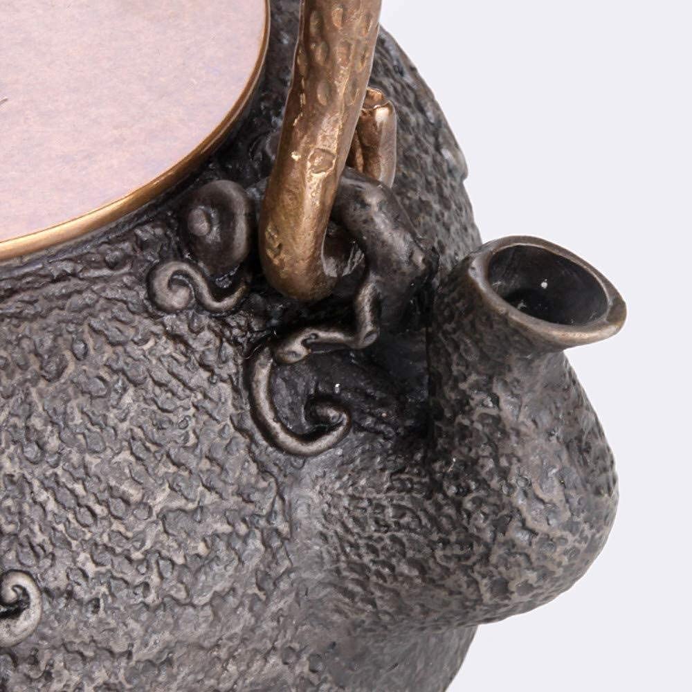 Habrur Theiere Fonte Théière Japonaise 1350 ML Théière Pots À Thé en Fonte d'origine Fer Non Enduit Artisanat Fer Pot Cuivre Couverture Fer Pot Théière en Fonte Theiere Japonaise