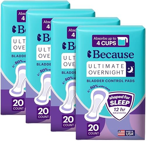Vista 2 de Because Las mejores almohadillas de incontinencia durante la noche para mujeres, protección contra la incontinencia de control de vejiga pesada