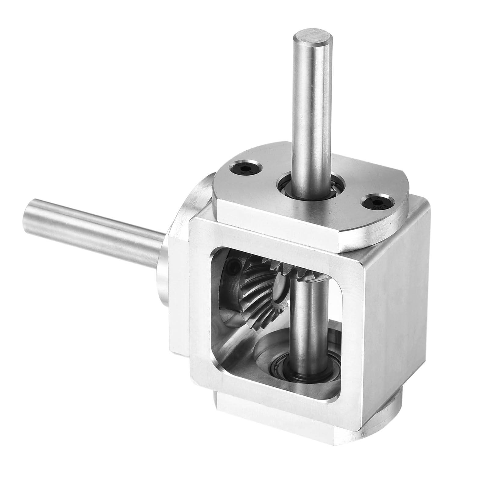 QUARKZMAN Scatola Ingranaggi 90 Gradi Angolo Retto Scatola Ingranaggi Conica 1:1 Singolo Albero Uscita 1 Modulo 20 Denti Ingranaggio Conico DIY Semplice Albero 8mm, 84x87x30mm(LxWxH)