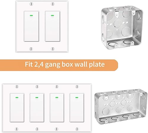 Miniatura 2 de Interruptor de luz Alexa, interruptores de luz WiFi inteligentes dobles, interruptor inteligente de 2 bandas compatible con Alexa y Google Home,
