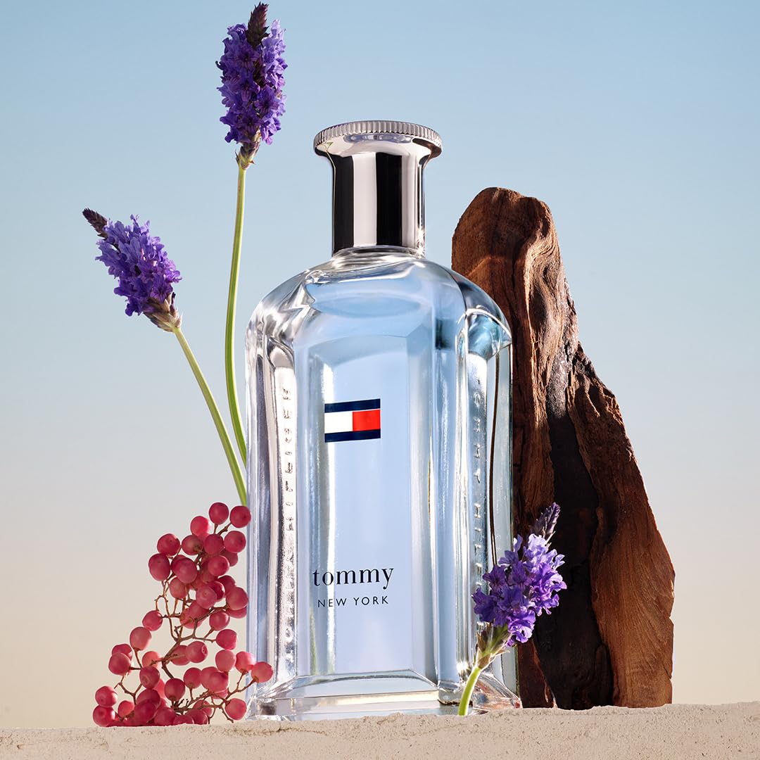 Tommy Hilfiger Tommy New York 100 ml, Eau de Toilette Herren | Fougère-würziger Duft, Würzige und holzige Noten, Blauer Glasflakon