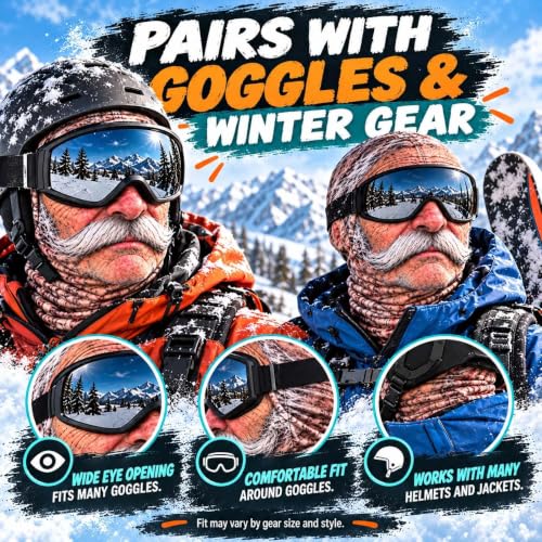 3 Pack Funny Old Man Ski Mask for Men Ugly Balaclava Printed Face Mask - image 3