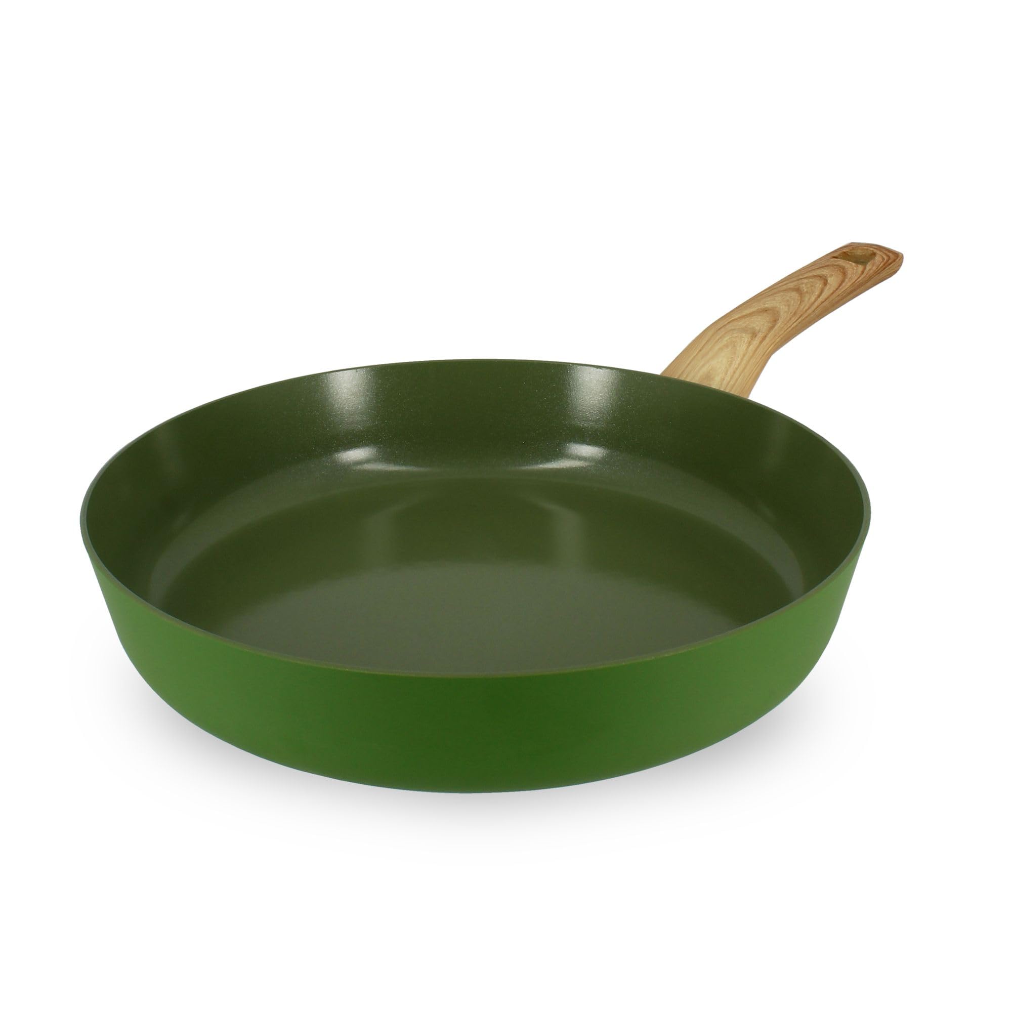 MENASTYL Colorama Olive, poêle profonde 28cm, aluminium, antiadhésif céramique, induction