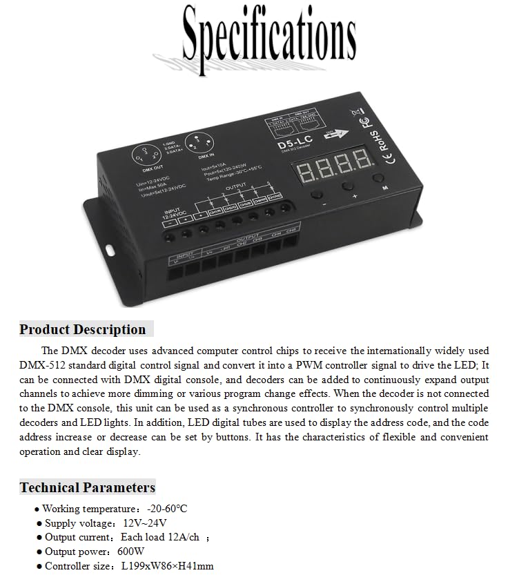 Snapklik.com : High Power Dmx Led Controller Led DMX 512 Decoder Dimmer ...