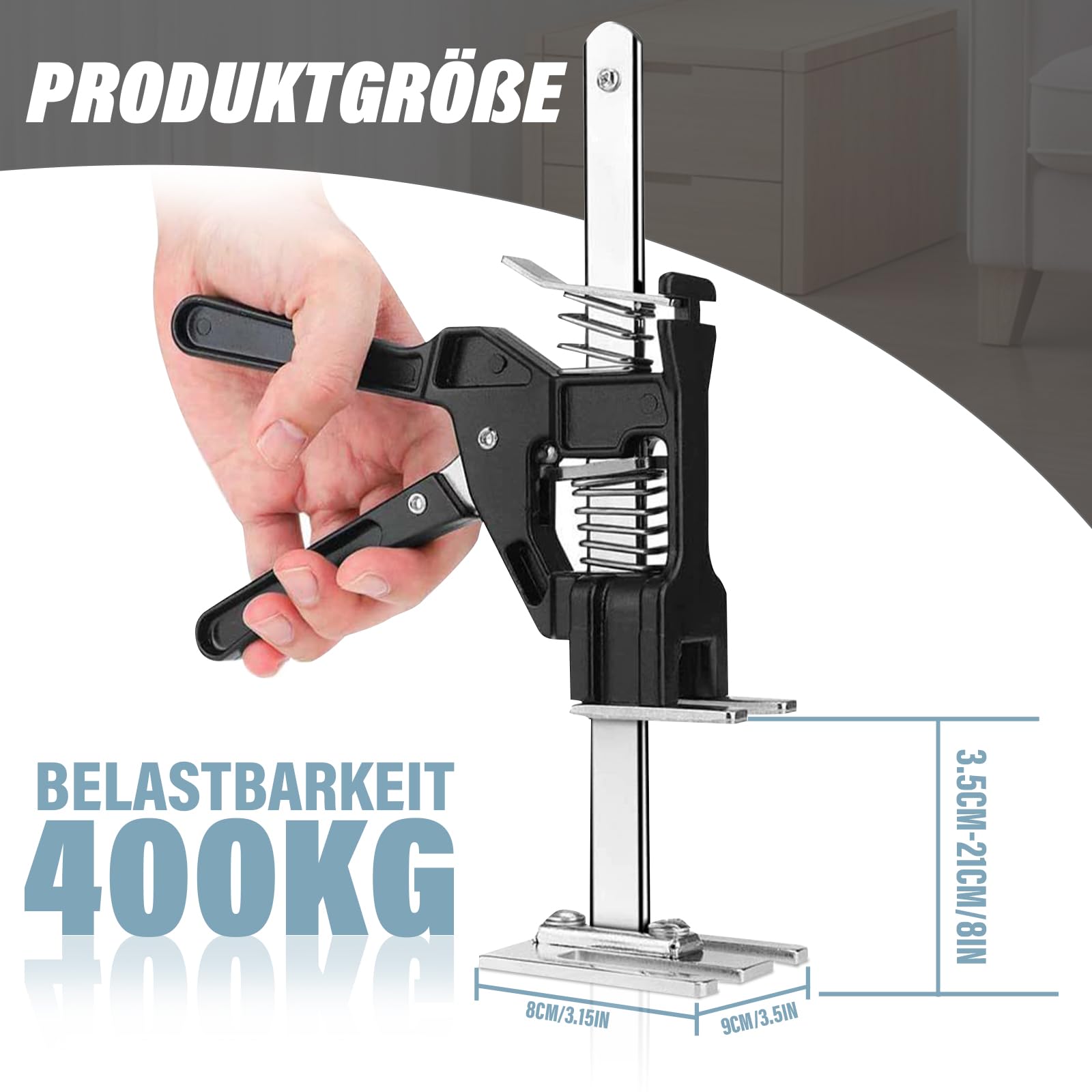 MaxAwe 2 szt. ekonomiczne ramię ręczne z 2 prędkościami regulacji, regulacja wysokości 21 cm, narzędzie do podnoszenia 400 kg, podnośnik meblowy, podnośnik do regulacji płytek, drzwi, szafek, 2 szt