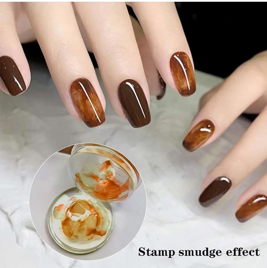 Soft Silicone Jelly Nail Stamper Tool Nail Art Stamper Kit for French Nail (Transparent)
