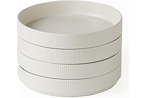 Famiware Star 7.5" Bubble Plates: Ceramic Pasta and Salad Bowl Set of 4