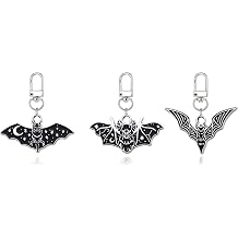Halloween Bat Keychain Set for Women Vintage Gothic Vampire Bat Charm Key Ring for Bag Purse Wallet Car Jewelry Gifts