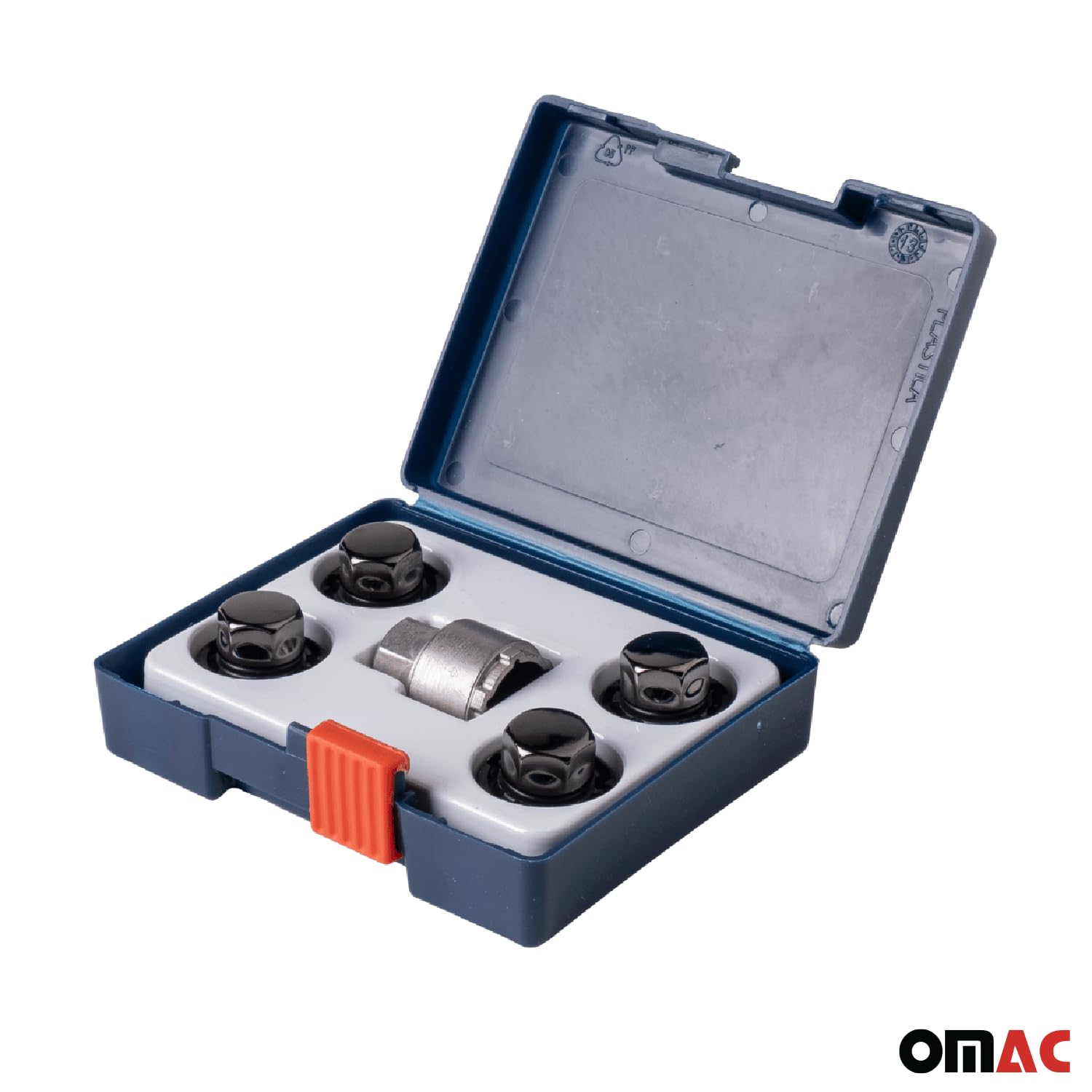 OMAC Wheel Lock Kit for GMC Hummer EV Honda Prologue M14X1,5 Chromed Black 4Locks