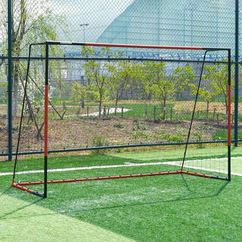 SPORTAPPY 10'x6.5' Large Soccer Goal Net, Heavy Duty Full-Size Steel Frame Quick Assembly Football Training Goal, Professional All-Weather Outdoor Match Equipment, Sturdy Ground-Staked System