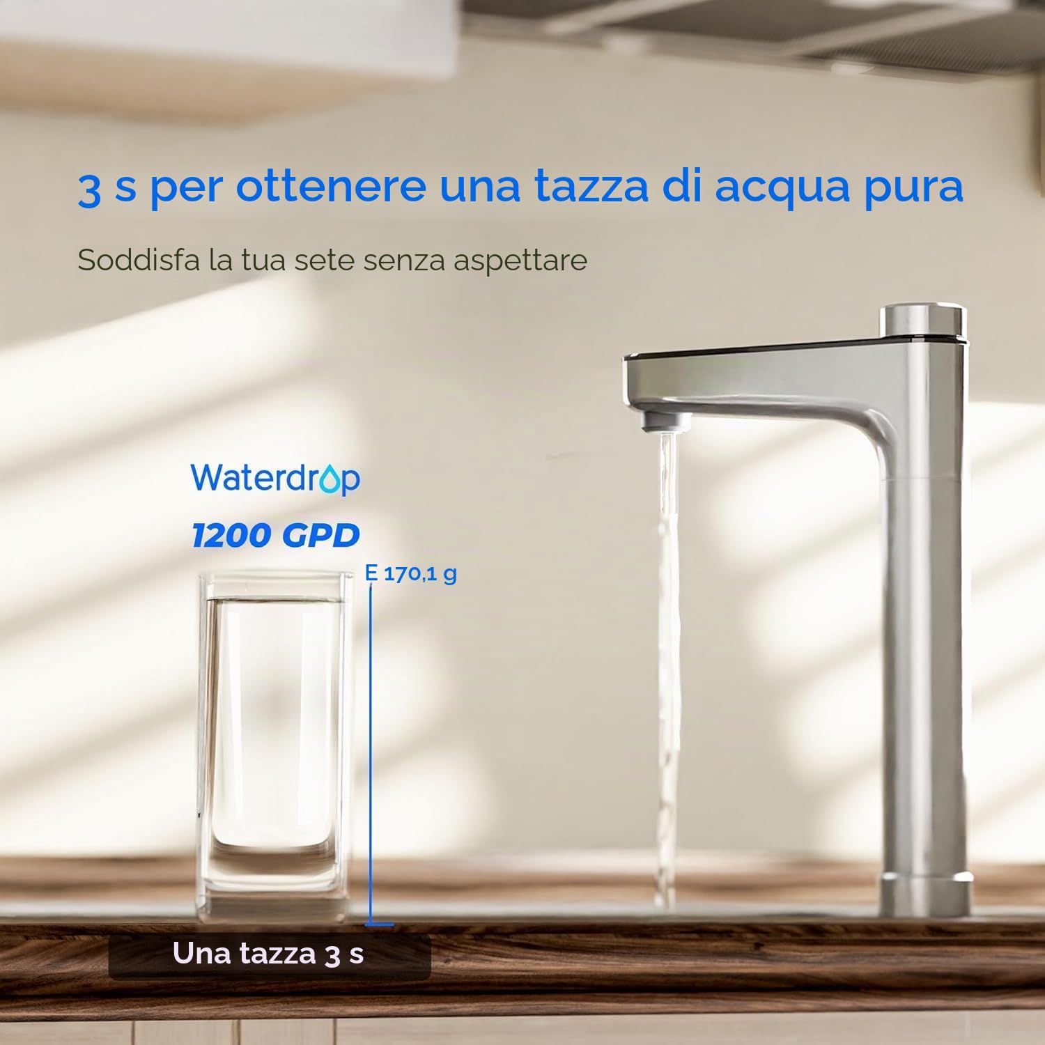 Waterdrop WD-X12-F3 Filtro di Ricambio per X12-Basic e WD-X12-Alkaline 1200 GPD Sistema a Osmosi Inversa, Durata 24 mesi, Riduce i PFAS