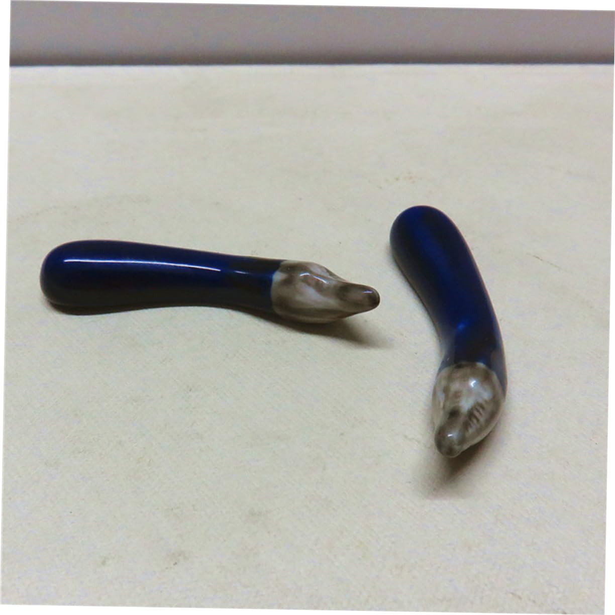 Repose-Baguettes, Supports à Baguettes pour Restaurant, en céramique, Motif Aubergine, Lot de 6, Bleu Marine, 7 x 0,8 x 1 cm