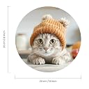 TrendzyKart Non-Slip Mouse Pad Large Size | Extended Smooth Surface for Precision Control | Anti-Slip Rubber Base | Ideal for Office Work & Gaming (Round, Adorable Cat) gallery image