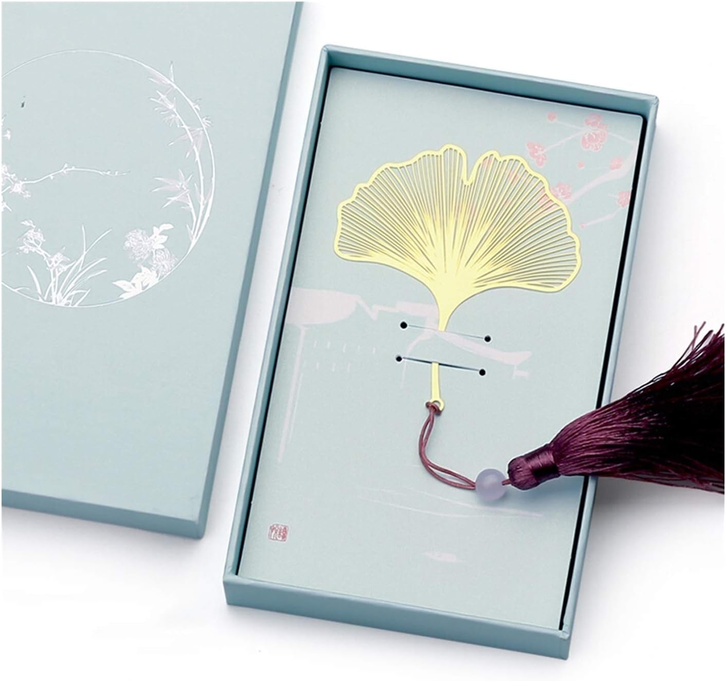 中国風メタルブックマーク タッセル付きの葉っぱのブックマーククラフト。女性、女の子、子供、読者、作家などのクラフトに最適です。