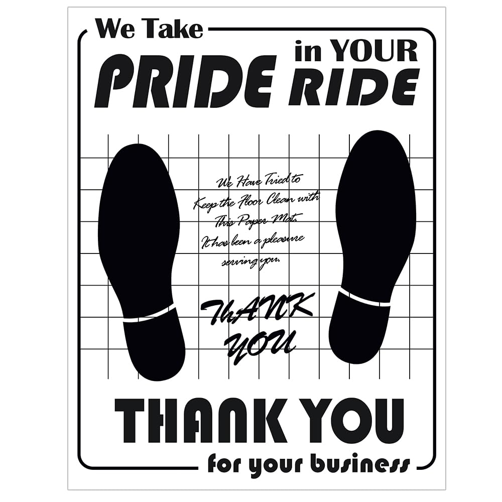 100Pcs Paper Floor Mats for Car Disposable Vehicle Floor Mats Detailing Automotive Mat Covers Protector