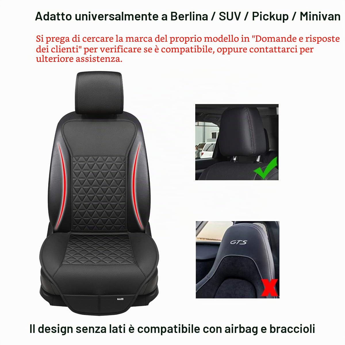 Black Panther Coprisedile Auto Anteriore Universale Nero (1 Pezzo)