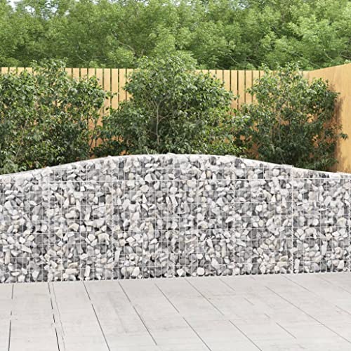 XGWKCNV Mobili Select-Cestini Gabion Arcuati 7 pz 400x30x80/100 cm Ferro Zincato