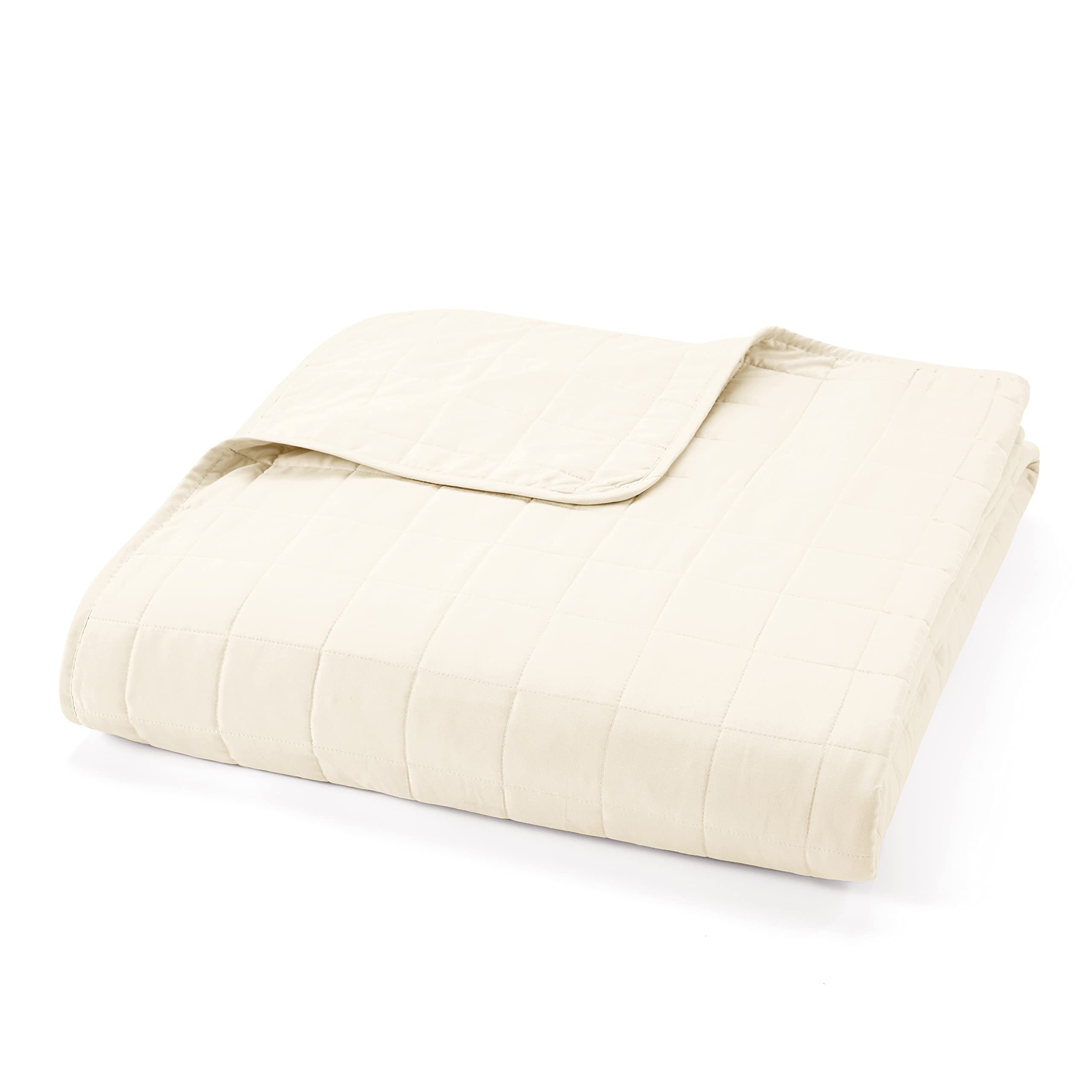 Linen Market Quilt Coverlet Set All Season Microfiber Modern Ultra Soft Bedding in Stripes Stitch - Full/Queen Stripes Stitch Latte