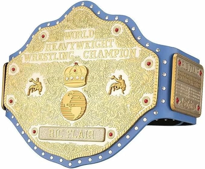 New Custom Ric Flair Big Gold Championship belt - Ric Flair World Heavyweight Big Gold Wrestling Replica Title Championship Belt 2mm2