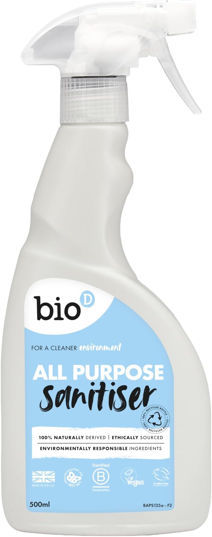 Bio-D All Purpose Sanitiser Spray 500ml x 2 (Pack of 2)