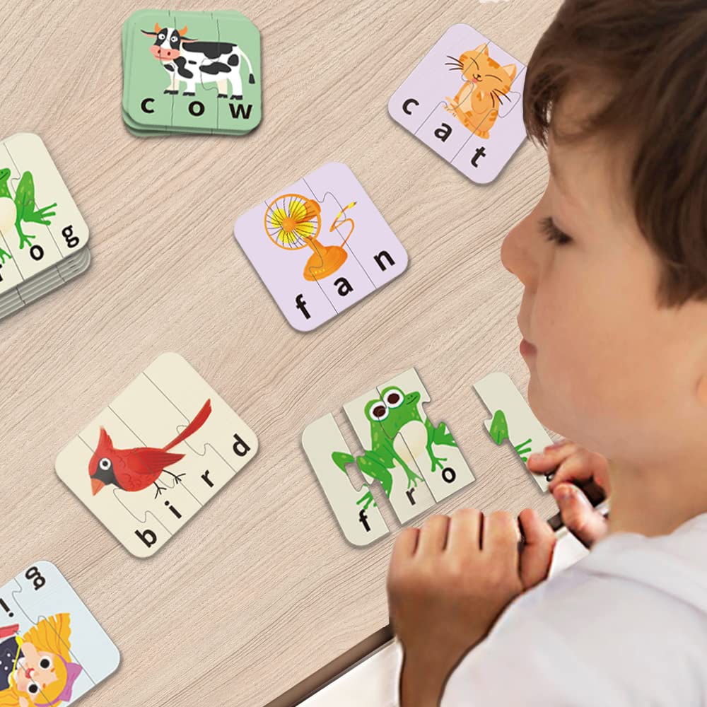 Paper Master Words Spelling Matching Puzzles with Matching Images, Self-Correcting Spelling Jigsaw Puzzles Matching Games for Toddlers, Perfect for Preschool Learning - Image 6