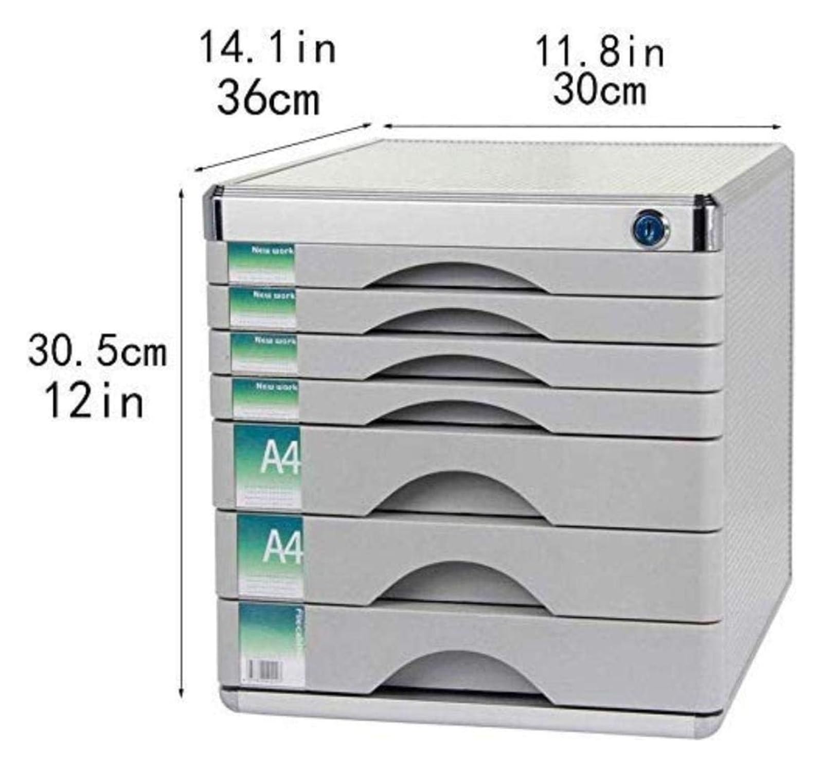 Zamykana szafka na dokumenty Ll z 7 otworami stop aluminium srebrna 30 x 36 x 30 cm Sto Solut do biura i domu nizat