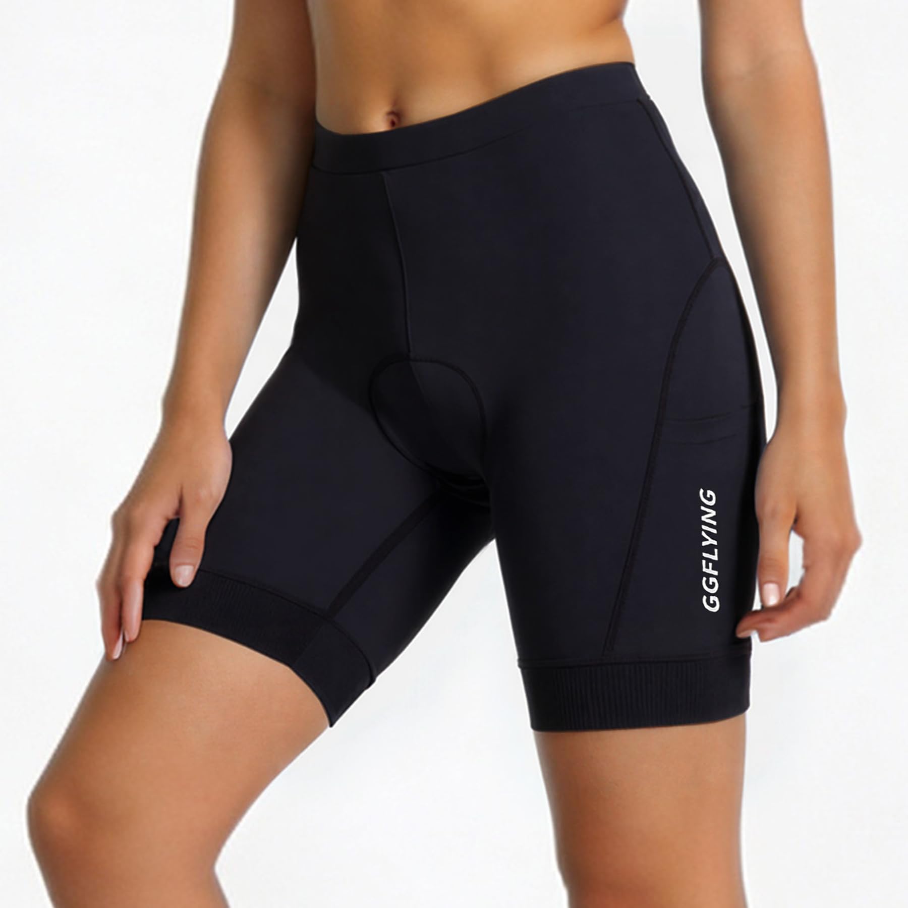 Fahrradhose Damen 5D Gepolstert Radlerhose Damen Radhose Kurz Schnelltrockende Atmungsaktive mit 3 Tasche