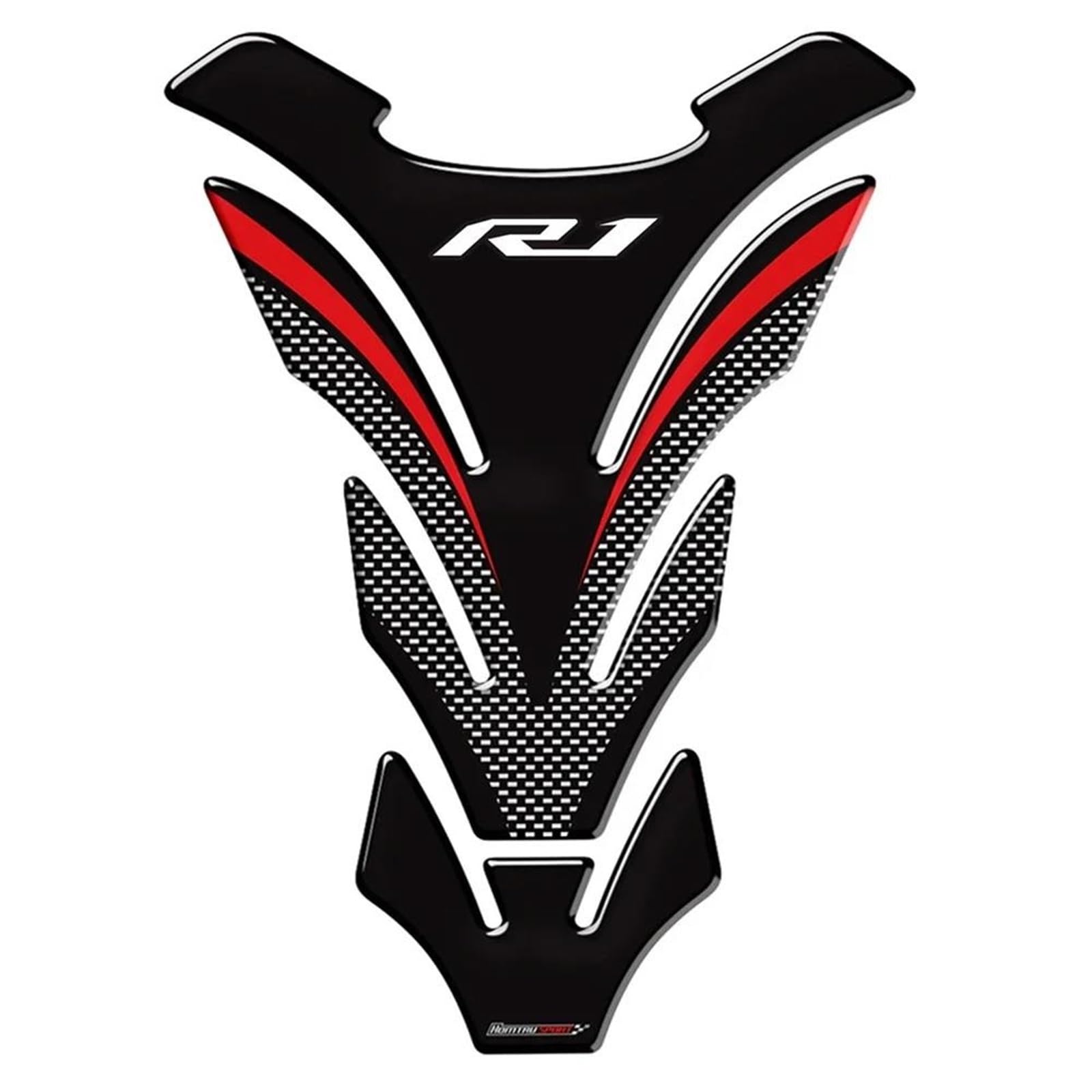 Motorcycle Tank Pad Protector Decal Stickers for Yamaha R1 R1M YZF-R1 Fishbone Tank Pad(Color3)