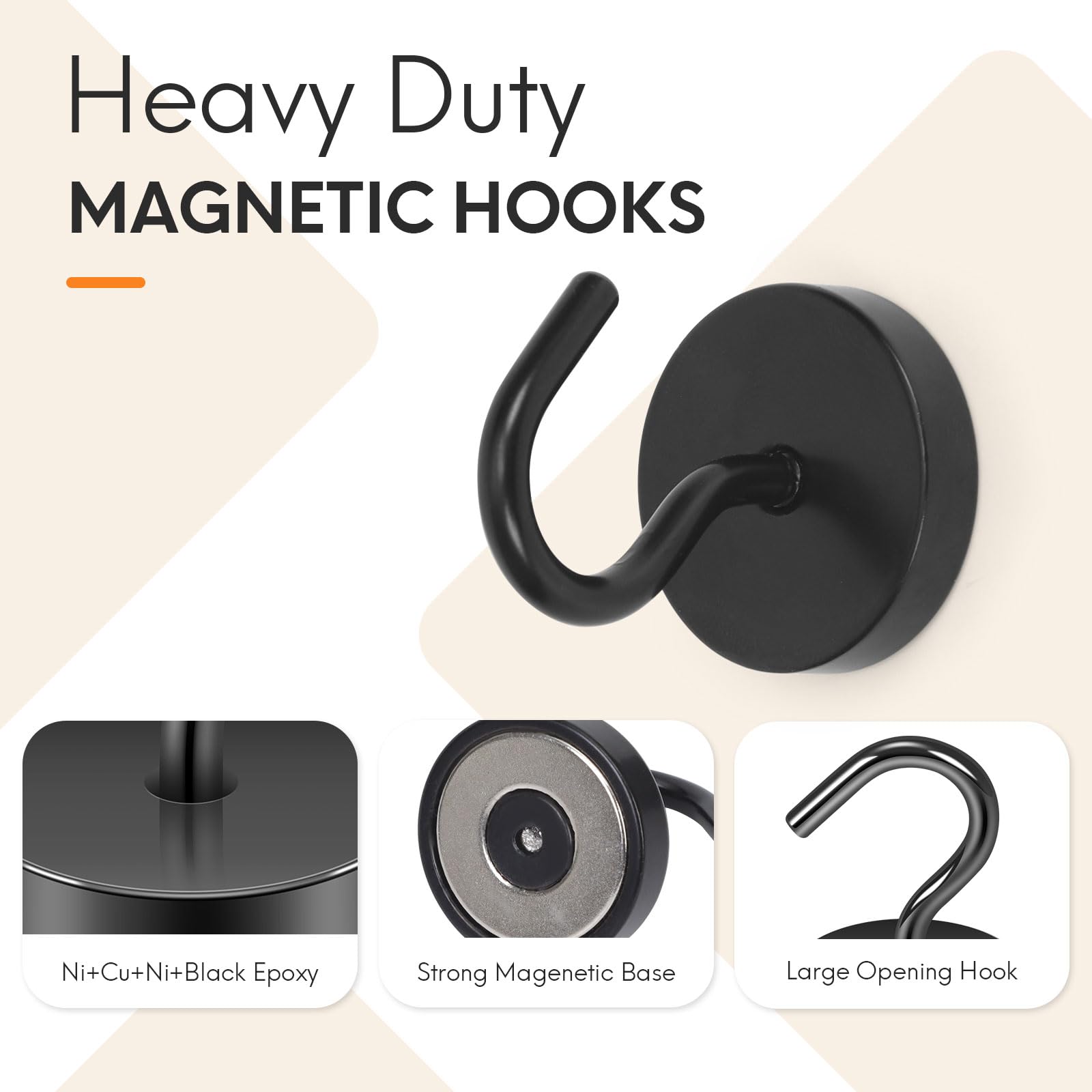 Neosmuk Magnetic Hooks - 6 Pack for Cruise Ships & Home -5