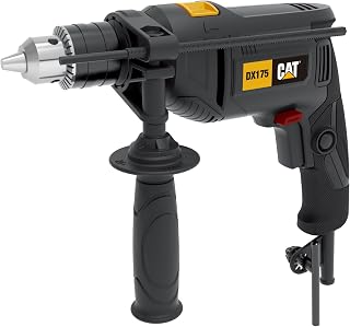 CAT DX175 Schlagbohrmaschine, 13 mm, 600W, 3000 U/min Drehzahl, 48.000 bpm Schlagzahl, variable Drehzahlregelung, (inkl. Tiefenanschlag, Zusatzhandgriff und Futterschlüssel)